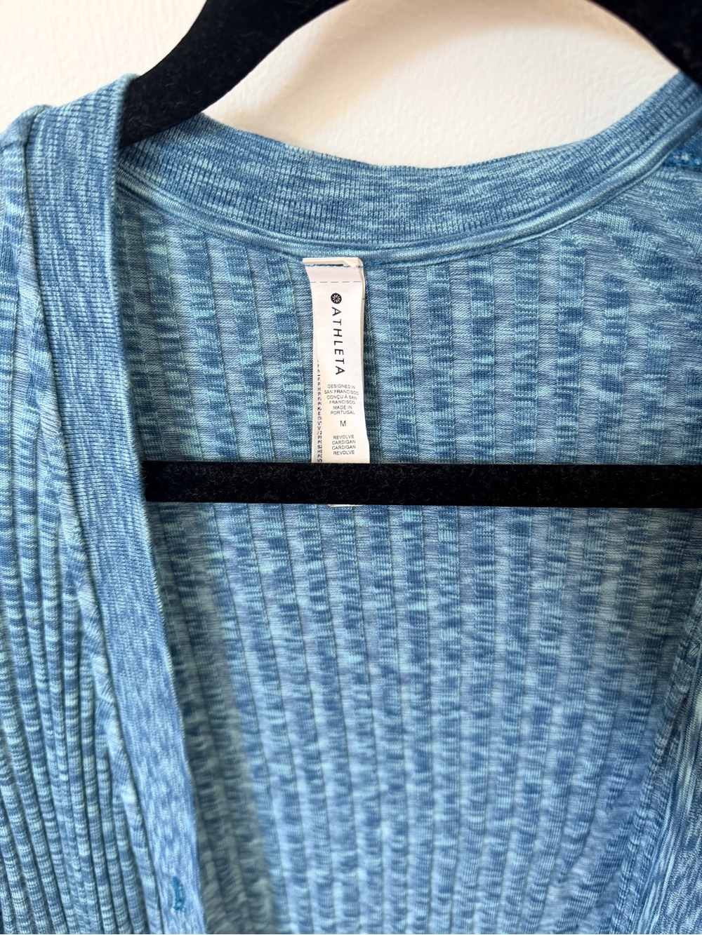 Athleta Blue Ribbed Open-Front Cardigan - Picture 2 of 3
